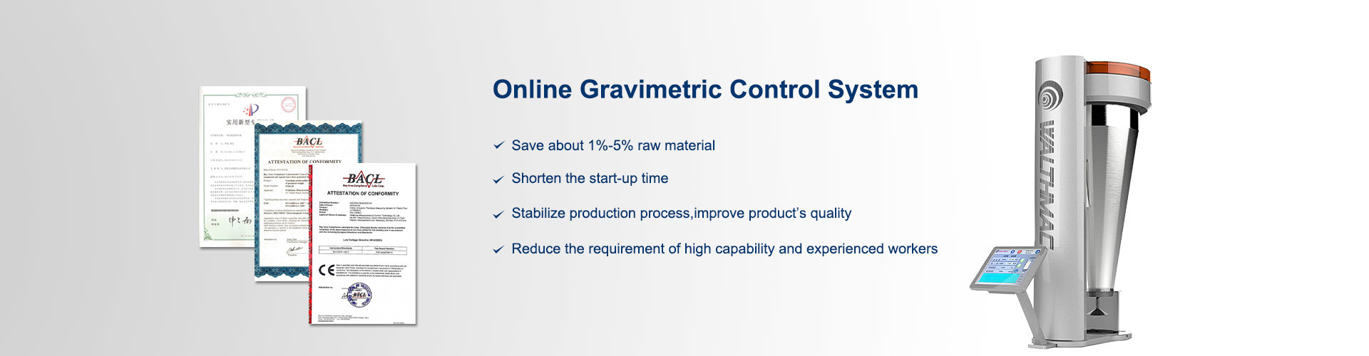 Качество Гравиметровая питаясь система завод